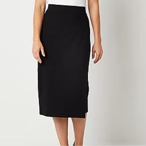 Liz Claiborne Black Ponte Womens Midi Pencil Skirt new with tags size XL